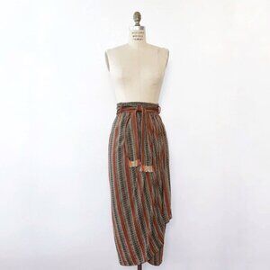Vintage 1990s Draped Woven Tie Skirt Small/Medium